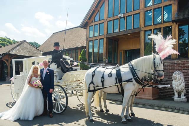Hannah arrived in a beautiful horse-drawn carriage
