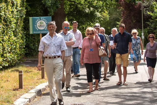 Councillors meet residents about a potential development at Long Copse Lane between Emsworth and Warblington Picture: Vernon Nash (180409-004)
