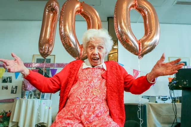 Marge Dunaway celebrated her 100th birthday at the Royal Beach Hotel. Picture: Habibur Rahman