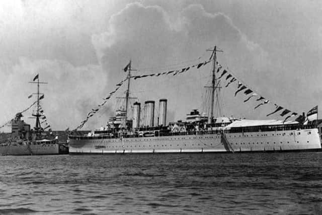 Pictured astern of HMS Nelson in 1928 is HMAS Canberra which had recently been commissioned.