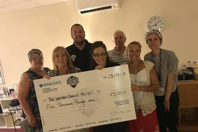 Football for Cancer has donated 5,000 to the Wessex Cancer Trust. Picture: Wessex Cancer Trust