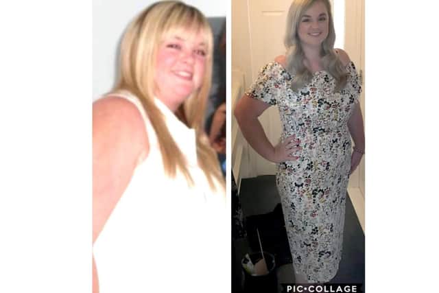 Before and after pictures of slimmer Becky Rogers from Gosport, who is taking on the Great South Run this year