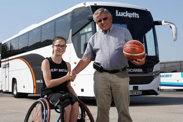 Lucketts Travel have announced a sponsorship deal with Great Britain wheelchair basketball player Maddie Martin, 14. She is pictured at Lucketts in Broadcut, Fareham, with Lucketts Travel chairman David Luckett