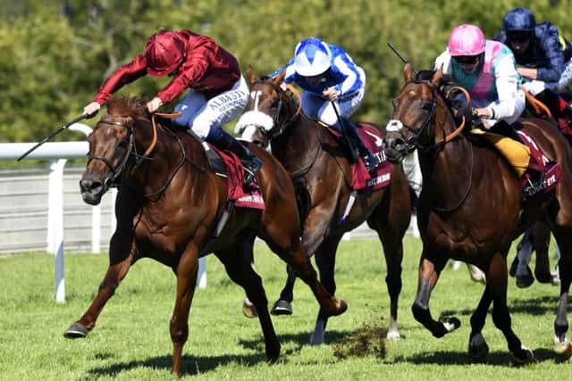 Lightning Spear on his way to landing the £1m Qatar Sussex Stakes / Picture by Malcolm Wells