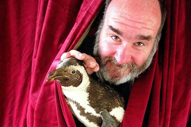 Andy Henry, the taxidermist from Cosham, auditions his penguins for The Man Who Came to Dinner.