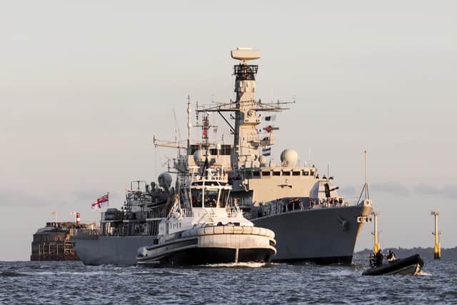 HMS Kent returning to Portsmouth after her series of upgrades. PHOTO: MoD