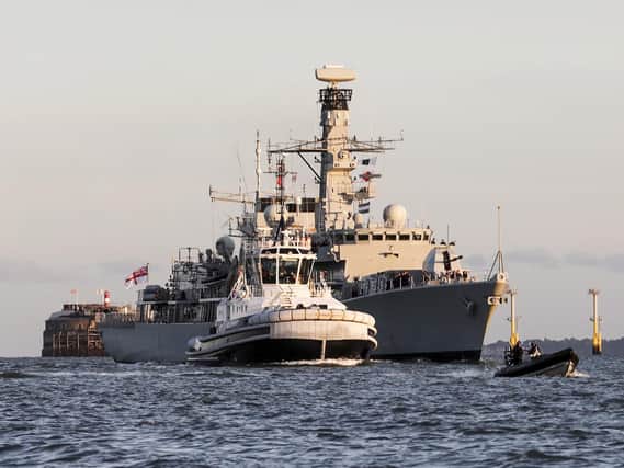 HMS Kent returning to Portsmouth after her series of upgrades. PHOTO: MoD