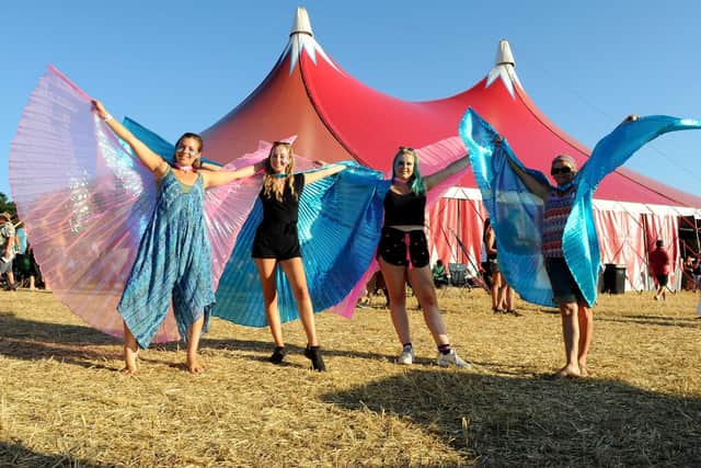 From left: Hannah Ovenden, Chloe Southall, Louise Becker and Alison Serjeant from the Festival Faces Group     Picture: Sarah Standing (180618-726)