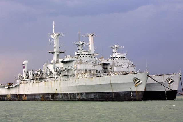 HMS Fearless and HMS Intrepid awaiting disposal in Portsmouth Harbour in 2006. Picture: Mike Nolan