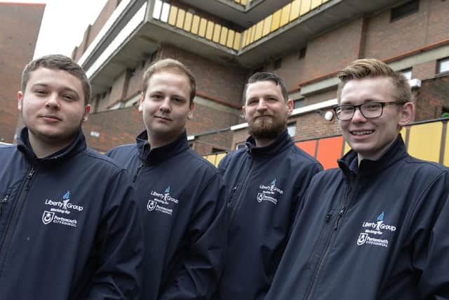 Left to Right - James Green, Jack Bevan, Mike Tonks and George Warner, from Liberty Group