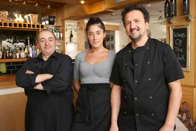 From left, Giorgio Boussia, Daniela Diodovich and Nicolino Diodovich. Picture: Habibur Rahman