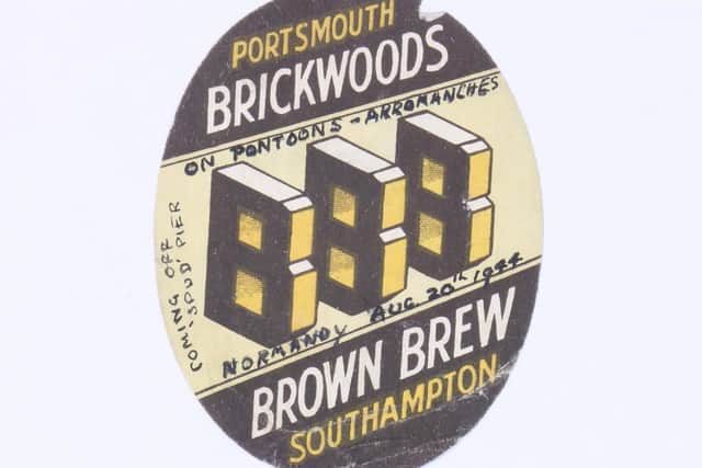 The label for the Brickwoods Brown Brew - with Mr Kilgour's notes - which inspired the branding behind the new D-Day Brown Brew