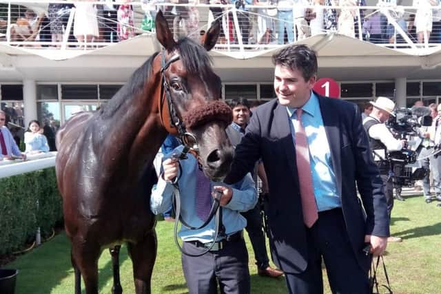 Gifted Master with Hugo Palmer after the Stewards' Cup