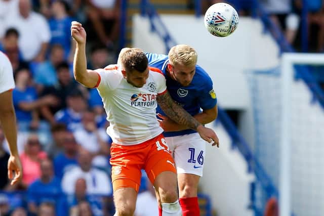 Pompey defender Jack Whatmough in action against Luton yesterday Picture: Andrew Fosker