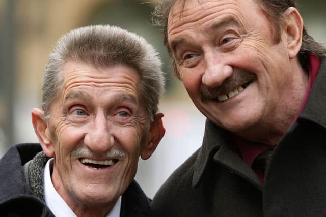 Barry Chuckle, left, with Paul Chuckle. Picture: Yui Mok/PA Wire