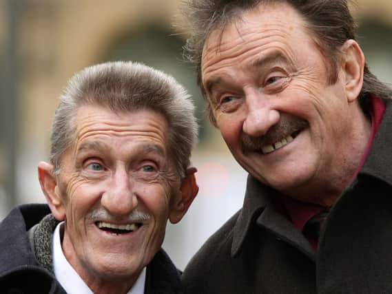 Barry Chuckle, left, with Paul Chuckle. Picture: Yui Mok/PA Wire
