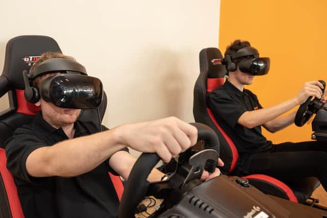 Charlie Plaskitt and Luke Bristow race in Project Cars 2. Picture: Vernon Nash