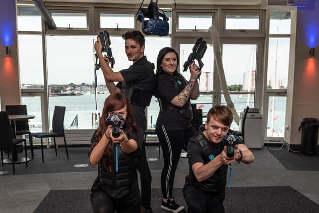 From left, (back) Luke Bristow, Amy McKechnie, (front) Alex Dunnett and Manager Charlie Plaskitt. Picture: Vernon Nash