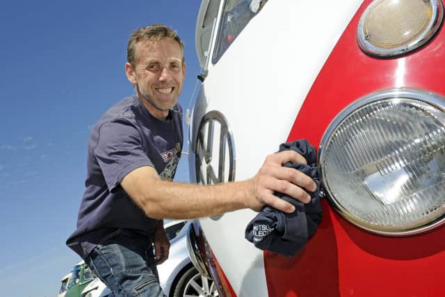 Mark Loader from Eastleigh polishes his VW