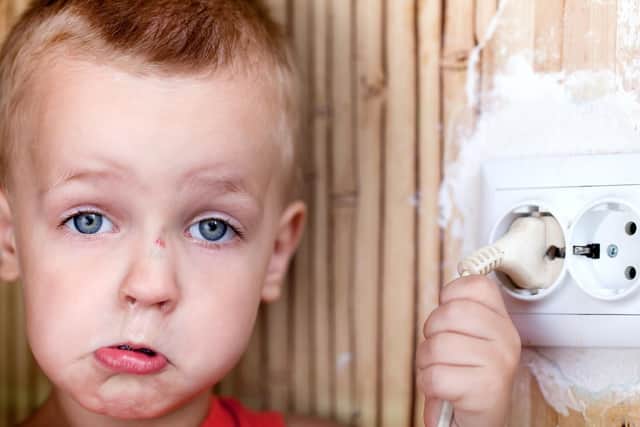 Kieran Howard's toddler Louie has tried his hand at a bit of household vandalism