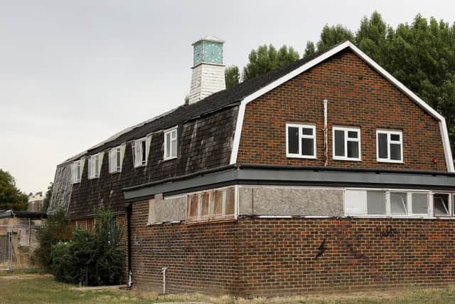 The damaged sports pavilion Picture: @HantsFireDogs