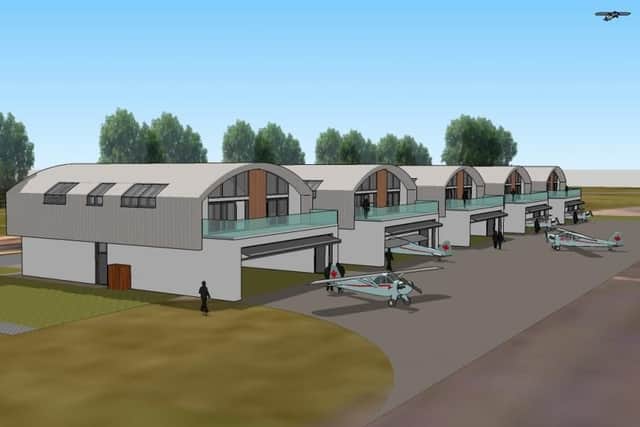 This is what the hangar homes would have looked like at Daedalus. Picture: Hangar Homes