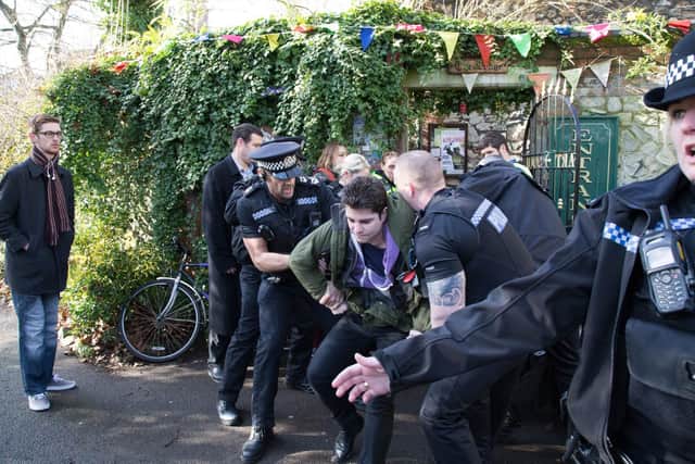 The eviction at the Arts Lodge in February last year Picture: JCD Photographic