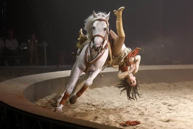 A Cossack rider in the Spirit of The Horse show which comes to Fontwell Racecourse from August 16-19, 2018.