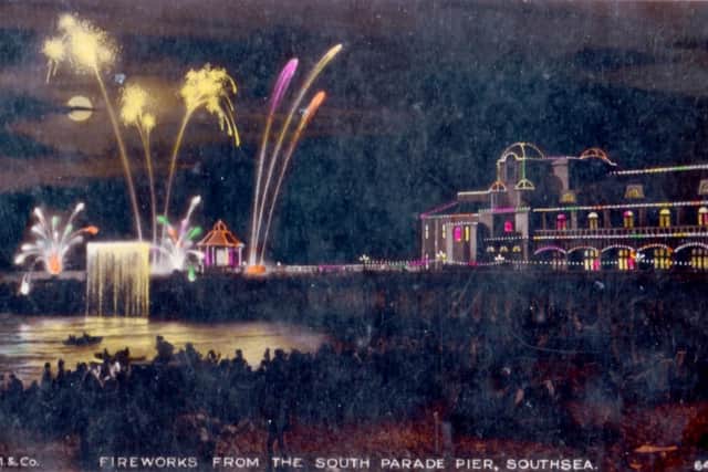 Fireworks on the end of South Parade Pier