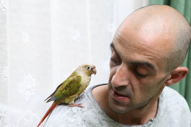 Dean Zammit of Buckland with the lovebird Picture: Habibur Rahman