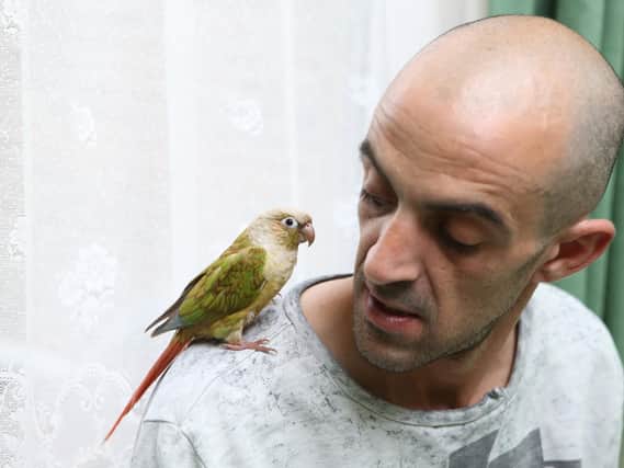 Dean Zammit of Buckland with the lovebird Picture: Habibur Rahman