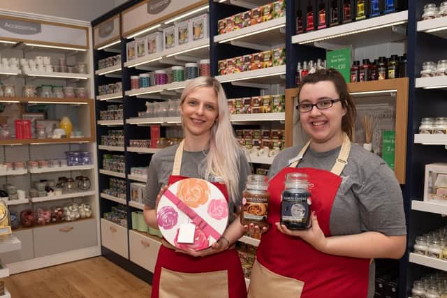 The new Yankee Candle store opens its doors at Gunwharf Quays - Store assistants Sarah Maitland from Southsea and Hannah Hardwick from Gunwharf.
