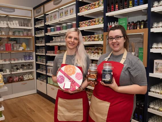 The new Yankee Candle store opens its doors at Gunwharf Quays - Store assistants Sarah Maitland from Southsea and Hannah Hardwick from Gunwharf.