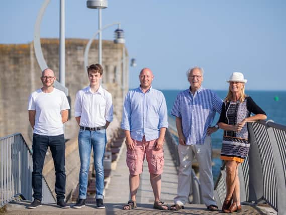Members of Team Jeeni: (Ieft-to right) Ricky Foyle (Design Director, Gosport), Alisdair Taylor (social media, Old Portsmouth), Andy Stagg (IT Director, Fareham), Mel Croucher (Founding Director, Southsea), Shena Mitchell (Founding Director, Southsea)