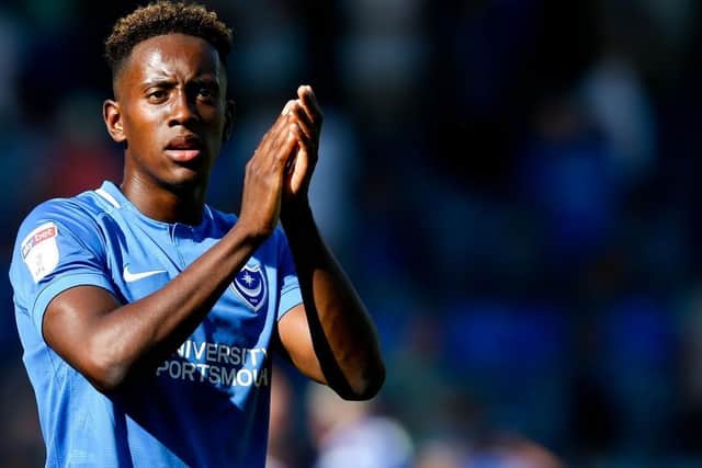 Jamal Lowe scored Pompey's only goal against Luton