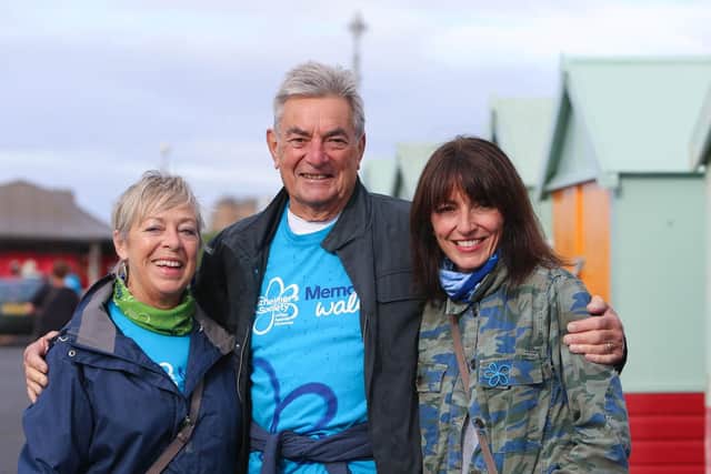 Davina McCall with her parents Gaby and Andrew at last year's Brighton Memory Walk. Gaby and Andrew are taking part in Alzheimer's Society Portsmouth Memory Walk in October. Picture: Grant Melton