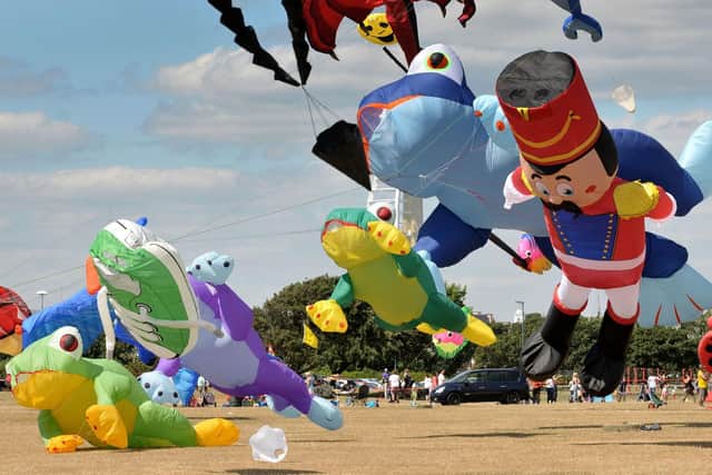 Kites flying during the 2017 Portsmouth Kite Festival. Picture: Mick Young