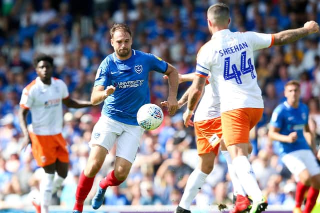Brett Pitman in action against Luton