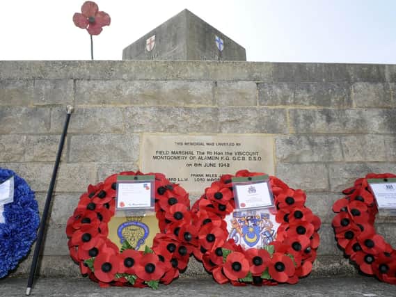 Wreaths at The D-Day Stone. Picture: Malcolm Wells