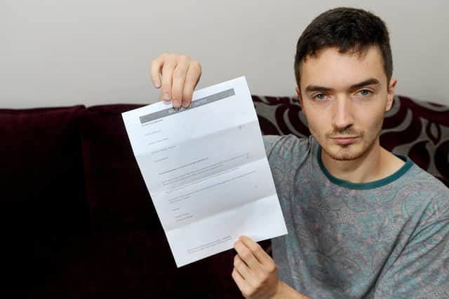 Ashley Walsh (20) from Gosport, received a letter from his manager at Burger King that he had not met his weekly target of upselling larger meals to customers.

Picture: Sarah Standing (180624-1742)
