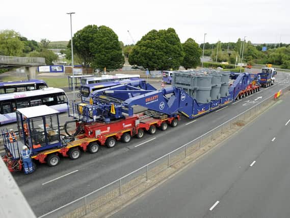 An electricity transformer makes its way slowly through Hilsea on its way to Lovedean from Portsmouth. Picture: Ian Hargreaves