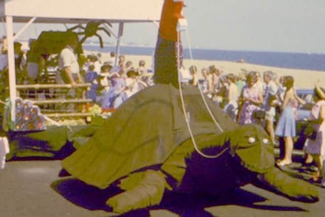 The hare and tortoise float in the 1974 Portsmouth carnival procession. Picture: Kevin Munks