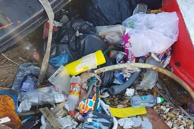 Piles of rubbish have been fly tipped at Eastney beach. Picture: Supplied