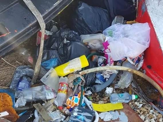 Piles of rubbish have been fly tipped at Eastney beach. Picture: Supplied
