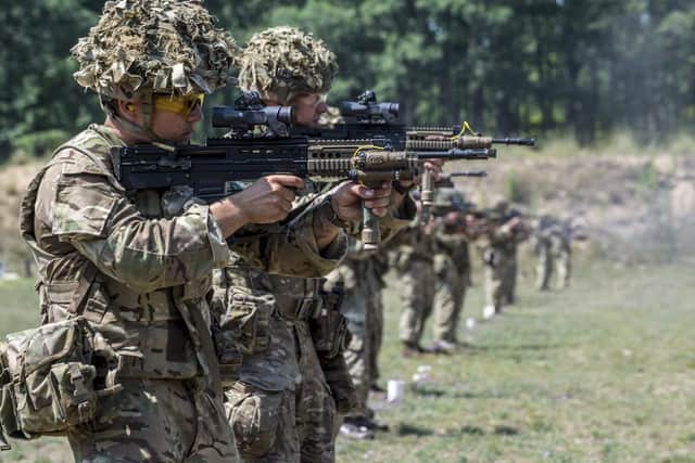 Reservists from 3rd Battalion, The Princess of Wales's Royal Regiment, during a two-week training operation in the US
