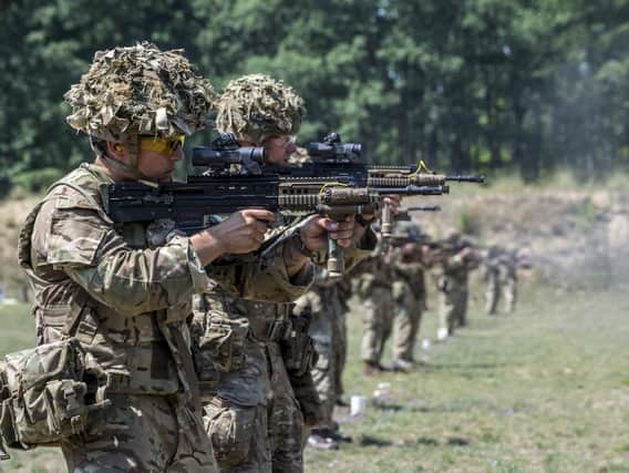 Reservists from 3rd Battalion, The Princess of Wales's Royal Regiment, during a two-week training operation in the US