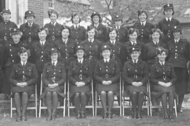 Firemens counterparts, women of the Portsmouth Auxiliary Fire Service.