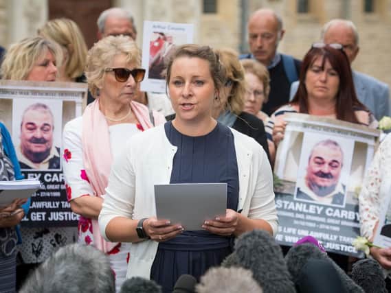 Bridget Devine-Reeves outside Portsmouth Cathedral on June 20. Picture: Dominic Lipinski/PA Wire