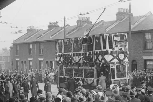 The last tram to run in Portsmouth, but is it leaving the depot or arriving? Picture: Barry Cox