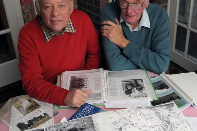 Peter Barge, right, with Eddie Harmer